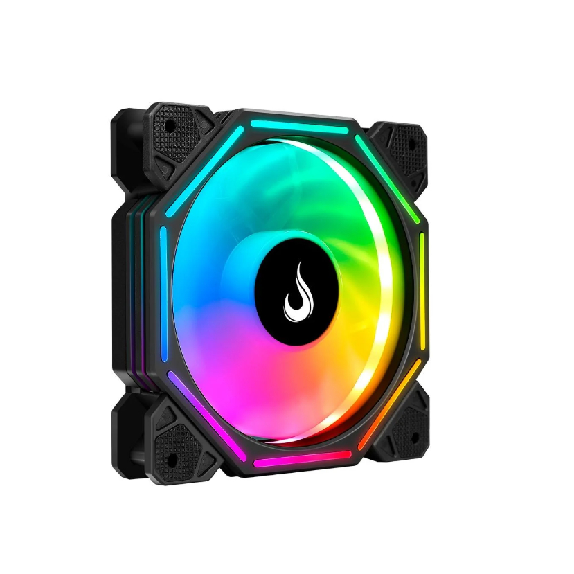 Ventoinha Rise Mode Hex Turbine PWM, 120mm, ARGB, Preto - RM-H-ARGB-TOR-B