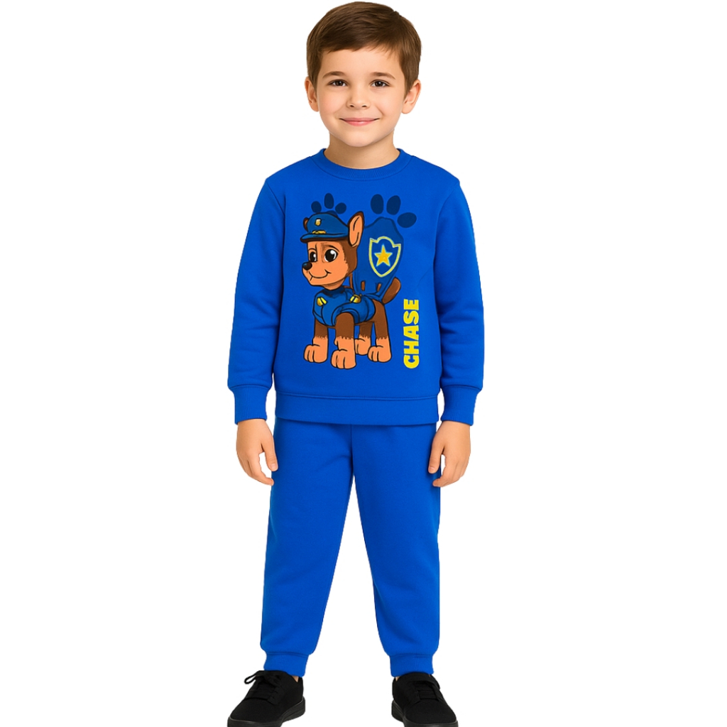 Conjunto Infantil Masculino de Moletom Flanelado – Gola Redonda e Super Quentinho