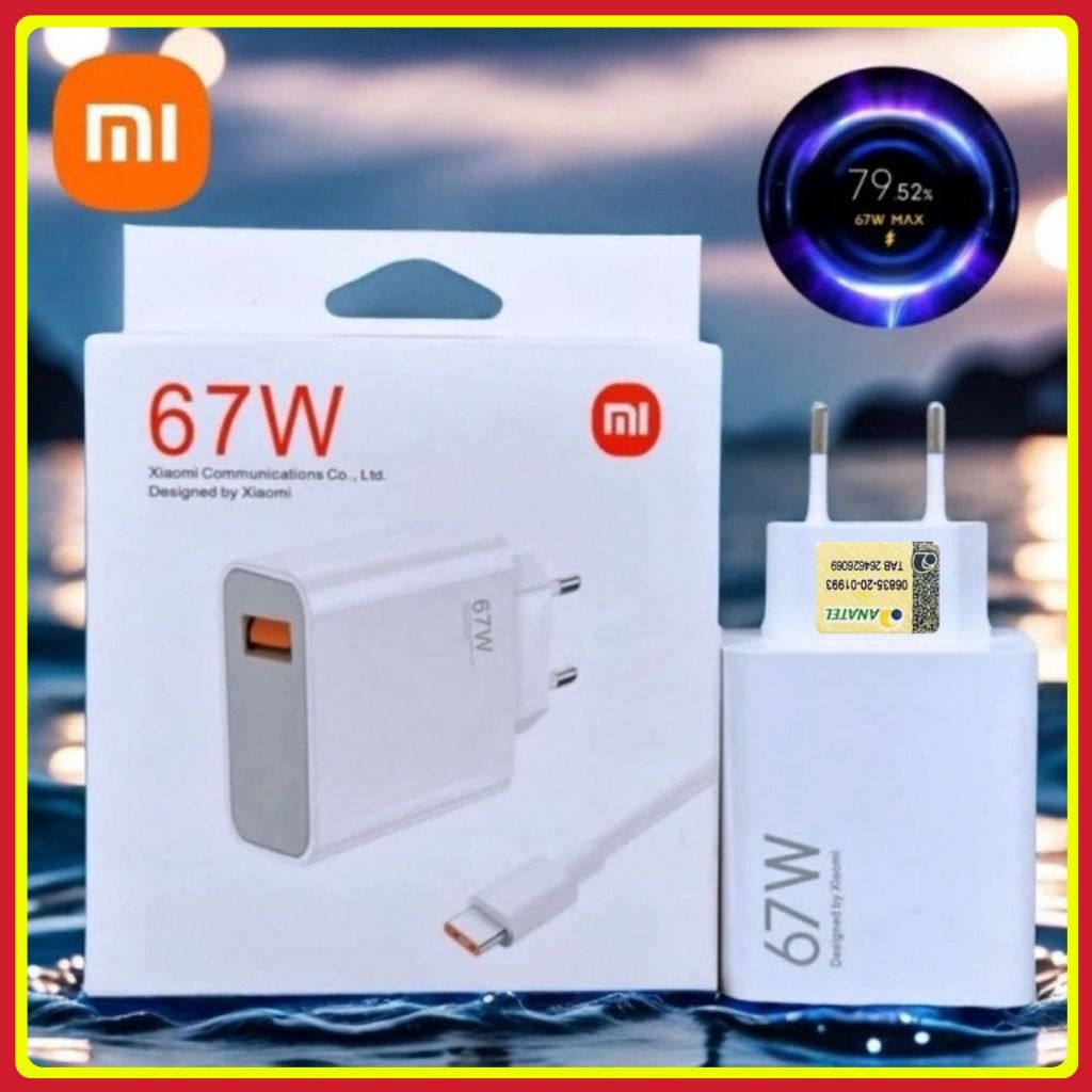 Carregador Turbo Power 67W Original Xiaomi Cabo 6A Usb com Saída Tipo-C