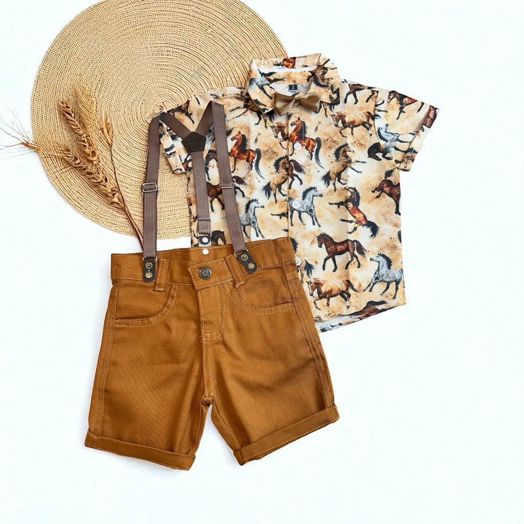 conjunto menino aniversario cavalo ferradura cavalinho em Oferta na Shopee