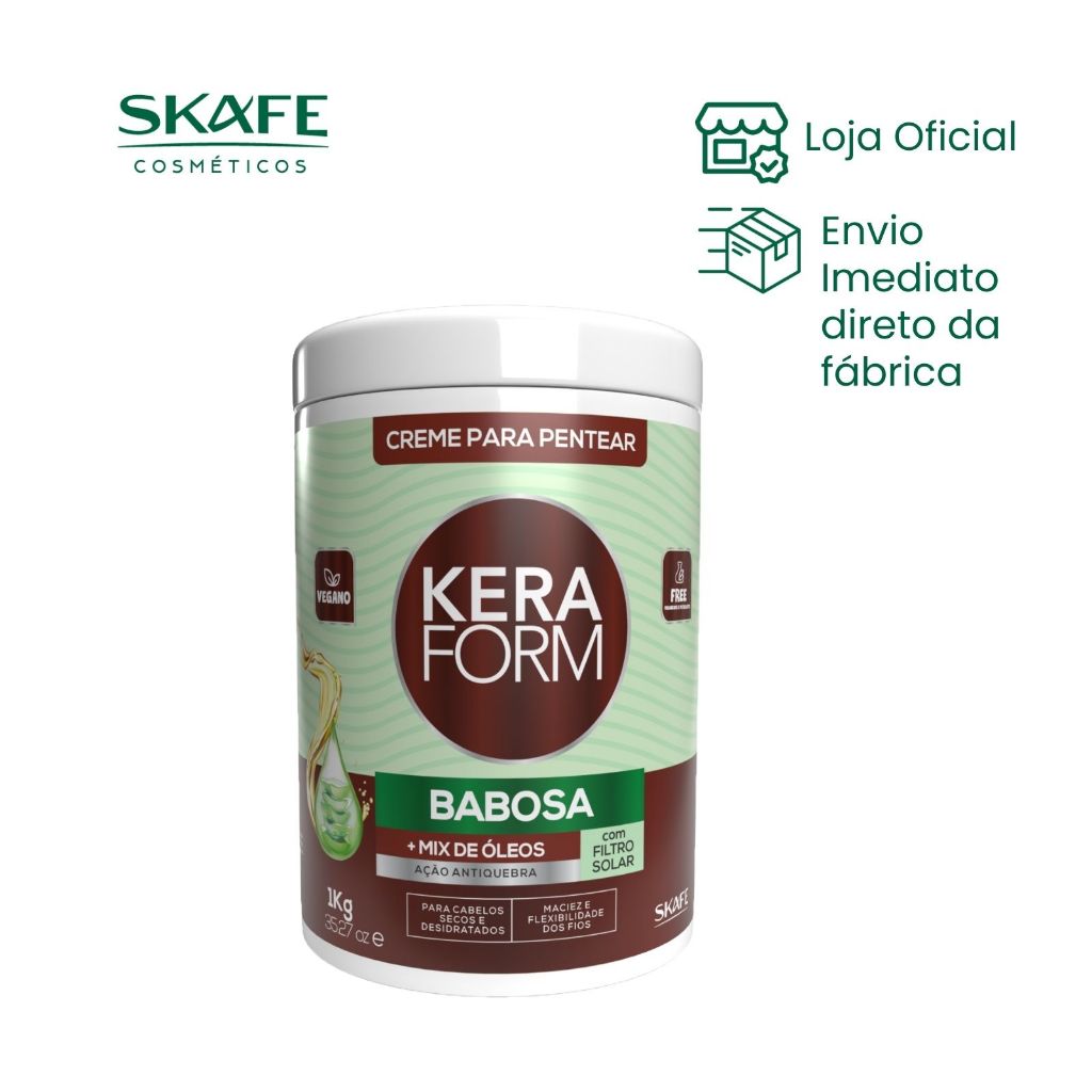 Creme Para Pentear Hidratante Brilho Keraform Babosa Skafe 1kg
