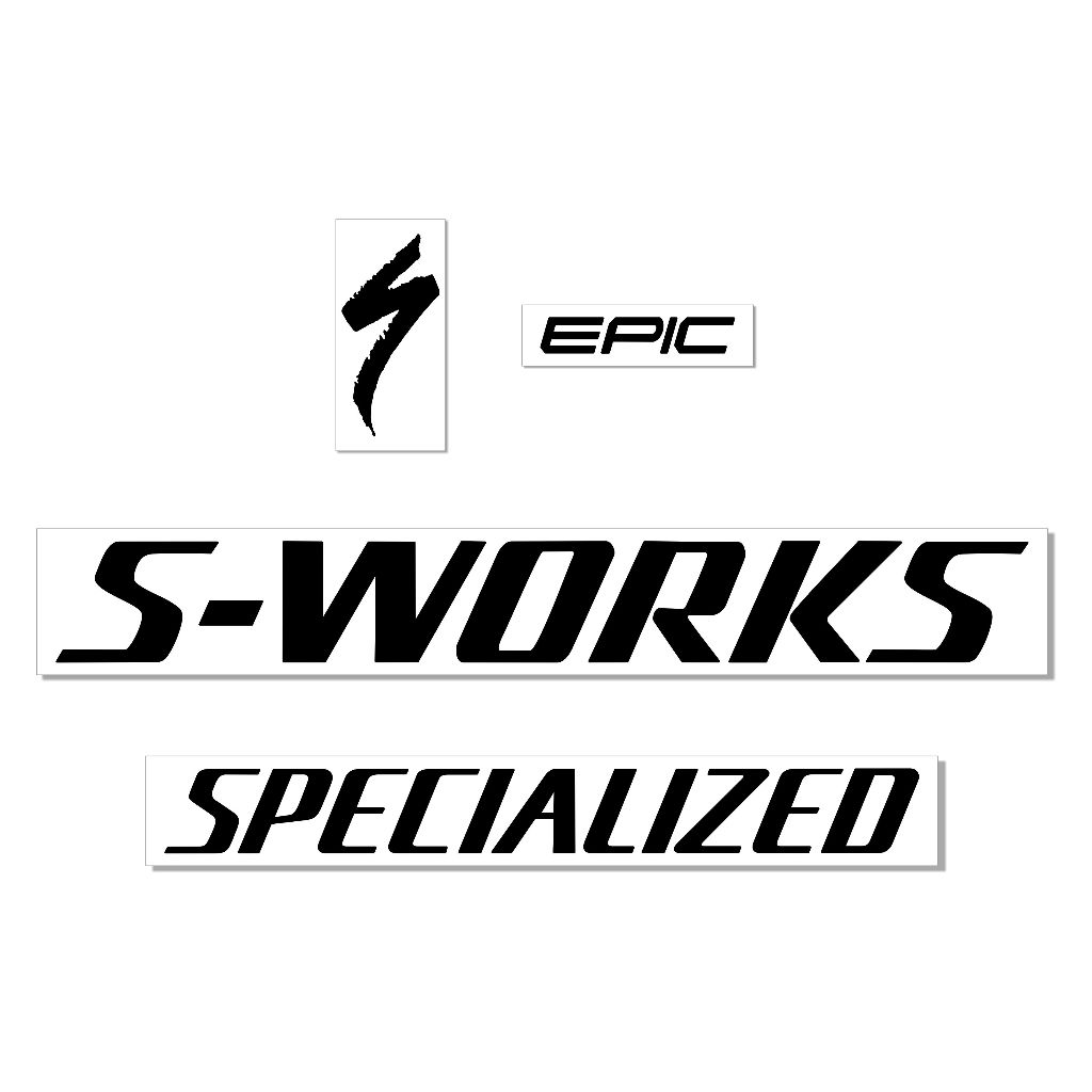 Adesivo Vinil p quadros Specialized S-works Epic Bicicleta Preto Black piano