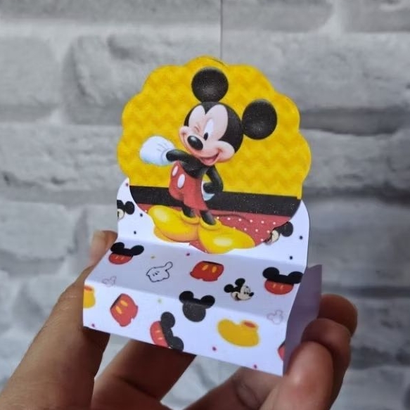 Kit 20 Porta Bis Duplo Mickey Mouse Lembrancinha Decoração Festa Infantil Personalizados Aniversario