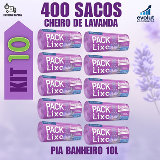 Kit 10 Rolos Econômico 400 Sacos Pia e Banheiro Neutraliza Odores em Oferta na Shopee