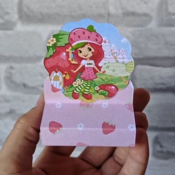 Kit 20 Porta Bis Duplo Moranguinho Lembrancinha Decoração Festa Infantil Personalizados Aniversario
