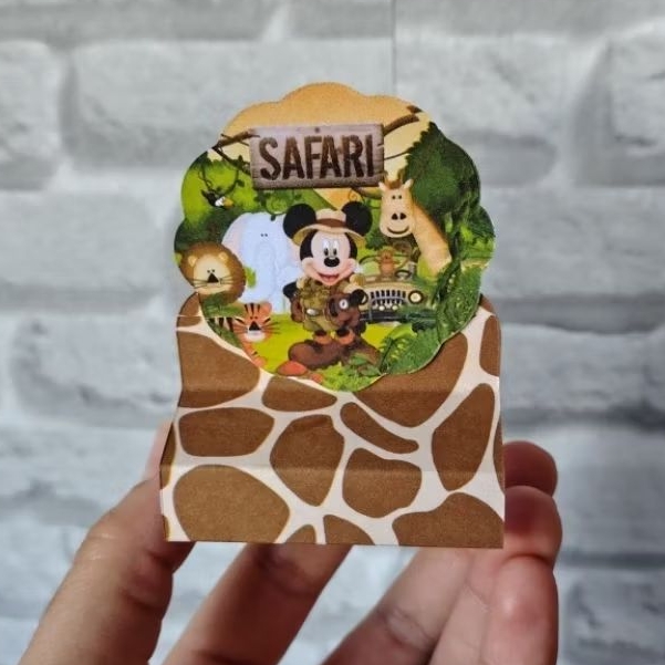 Kit 20 Porta Bis Duplo Mickey Safari Lembrancinha Decoração Festa Infantil Personalizados Aniversario