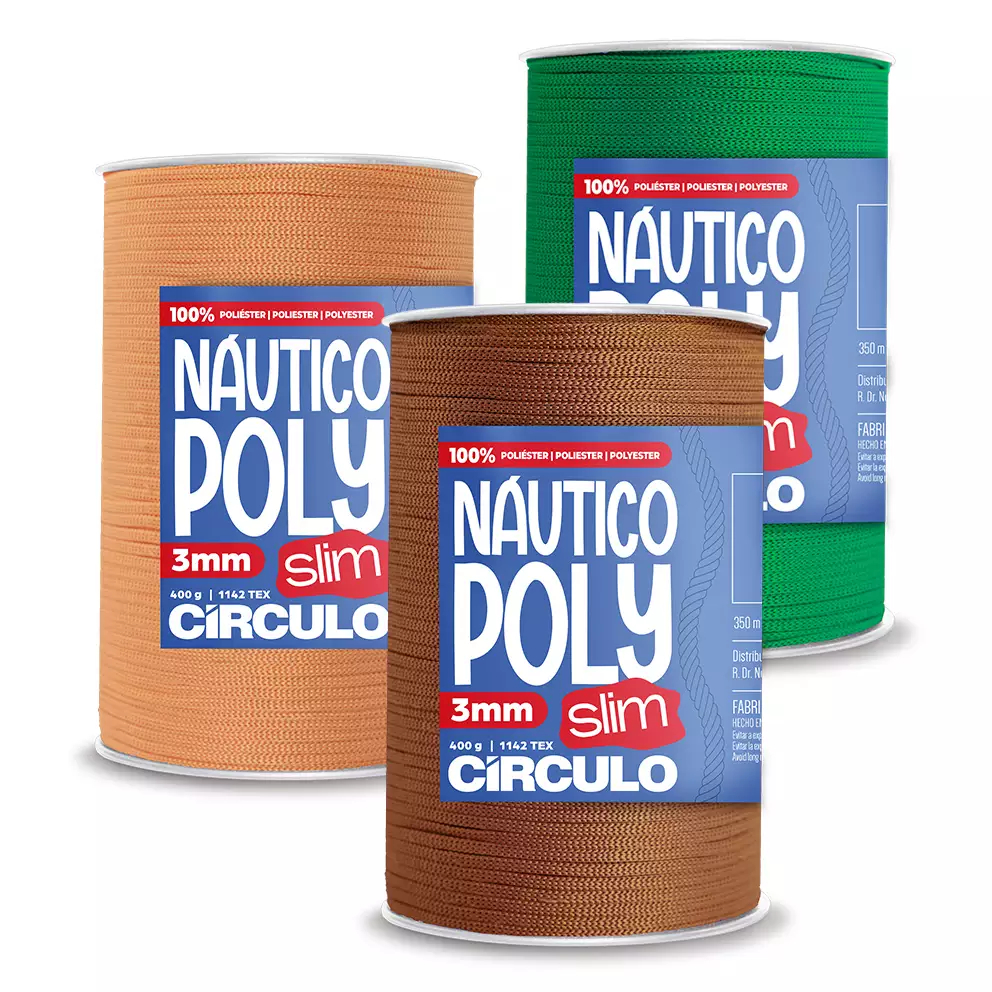 FIO NAUTICO POLY SLIM 3mm - TODAS AS CORES - 400g - Circulo em Oferta na Shopee