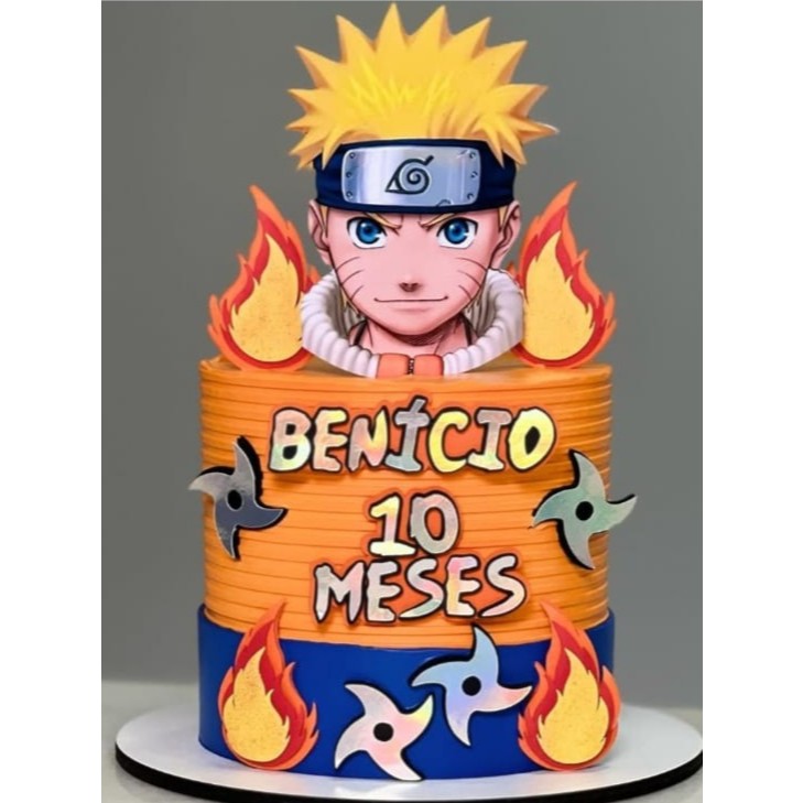 Topo de Bolo Naruto Personalizado com Nome e Idade / Topper de bolo Naruto