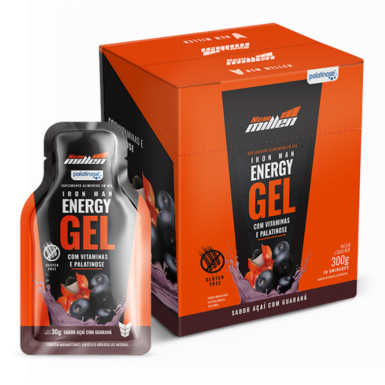 Iron Men Energy Gel Caixa Com 10 Sachês - New Millen - Palatinose