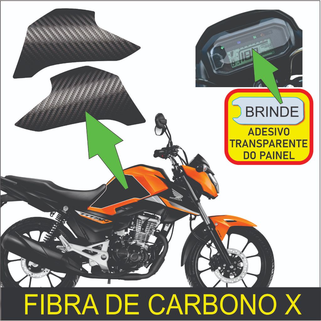 TITAN 160 e FAN 160 2025 -2026. Adesivo protetor da lateral do tanque.