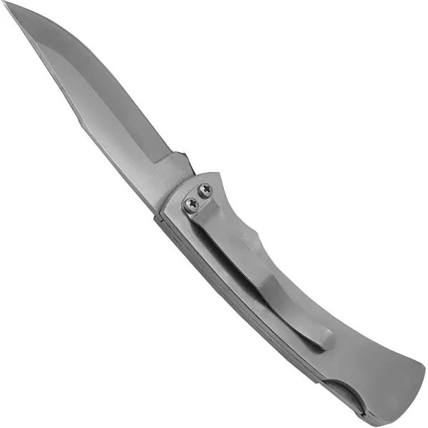 ( PROMOÇÃO) Canivete Zebu Aço Inox com Trava e Clip - Pesca - Caça