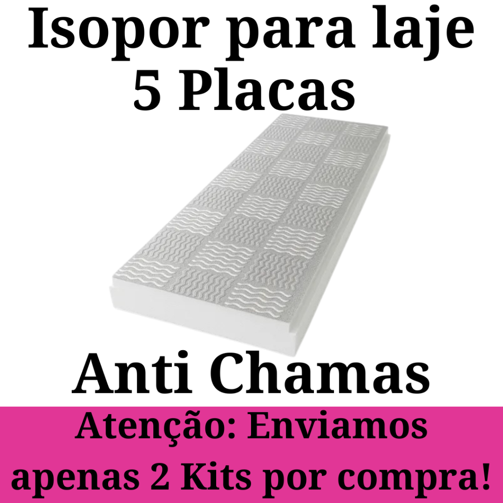Kit 5Placas Isopor Laje Teto Casa 100cm x 33cm x6,5cm Construção T1 F1