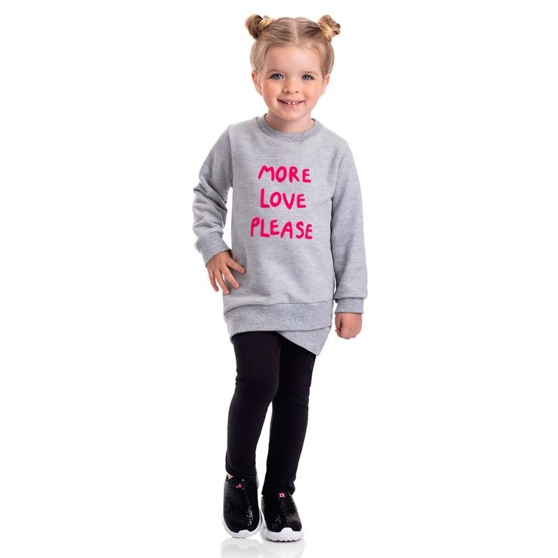 Conjunto Outono Inverno Blusa Moletom legging Infantil Menina