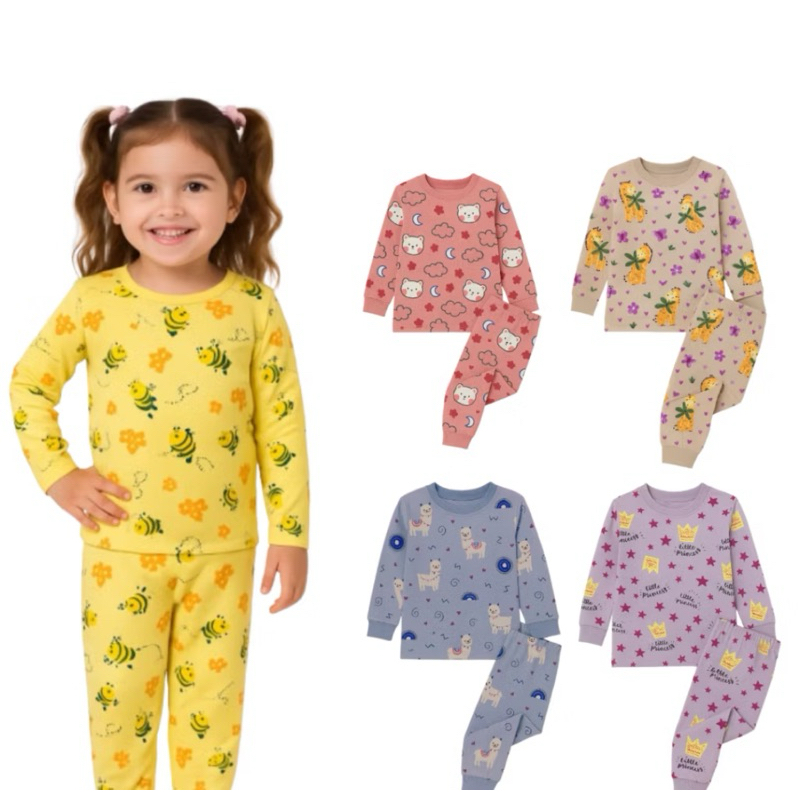 Kit Pijama 4 Peças Para Bebê Menino Menina Infantil Manga Longa Inverno Sortido Criança Suede Frio