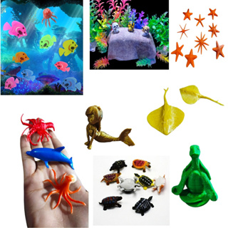 Enfeite de aquário Diversos Peixe Peixinho artificial Flutuante Sereia Estrela Cavalo Marinho Sapo em Oferta na Shopee