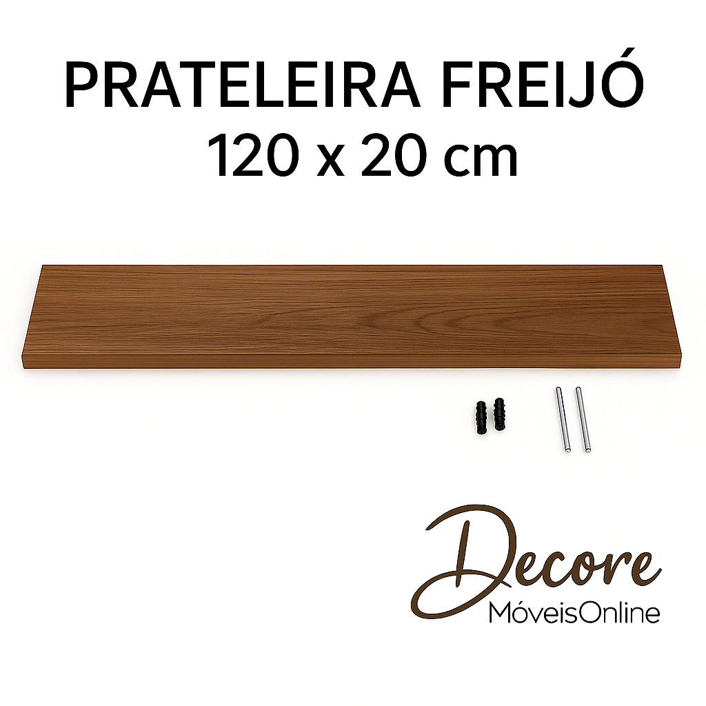 Prateleira Mdf 120x20 Suporte Invisível Na Cor Freijó amadeirado Quarto Casa Decoração em Oferta na Shopee