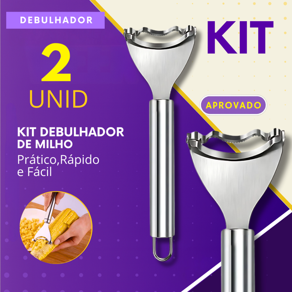 Debulhador de Milho Kit 2 ou 1 Peça Aço Inox Descascador Cortador Raspador para Cozinha Pamonha em Oferta na Shopee