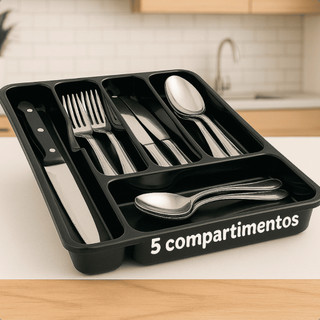 Porta Talheres Organizador De Gaveta De Cozinha Resistente Com 5 Divisórias Suporte Para …