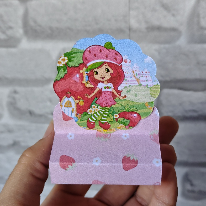 Kit 20 Porta Bis Duplo Moranguinho Lembrancinha Festa Infantil Personalizados Mimo Aniversario