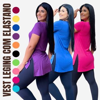 Blusa Feminina Academia Vest Legging Tapa Bumbum Com Elastano Varias Cores Moda Verão Premium em Oferta na Shopee