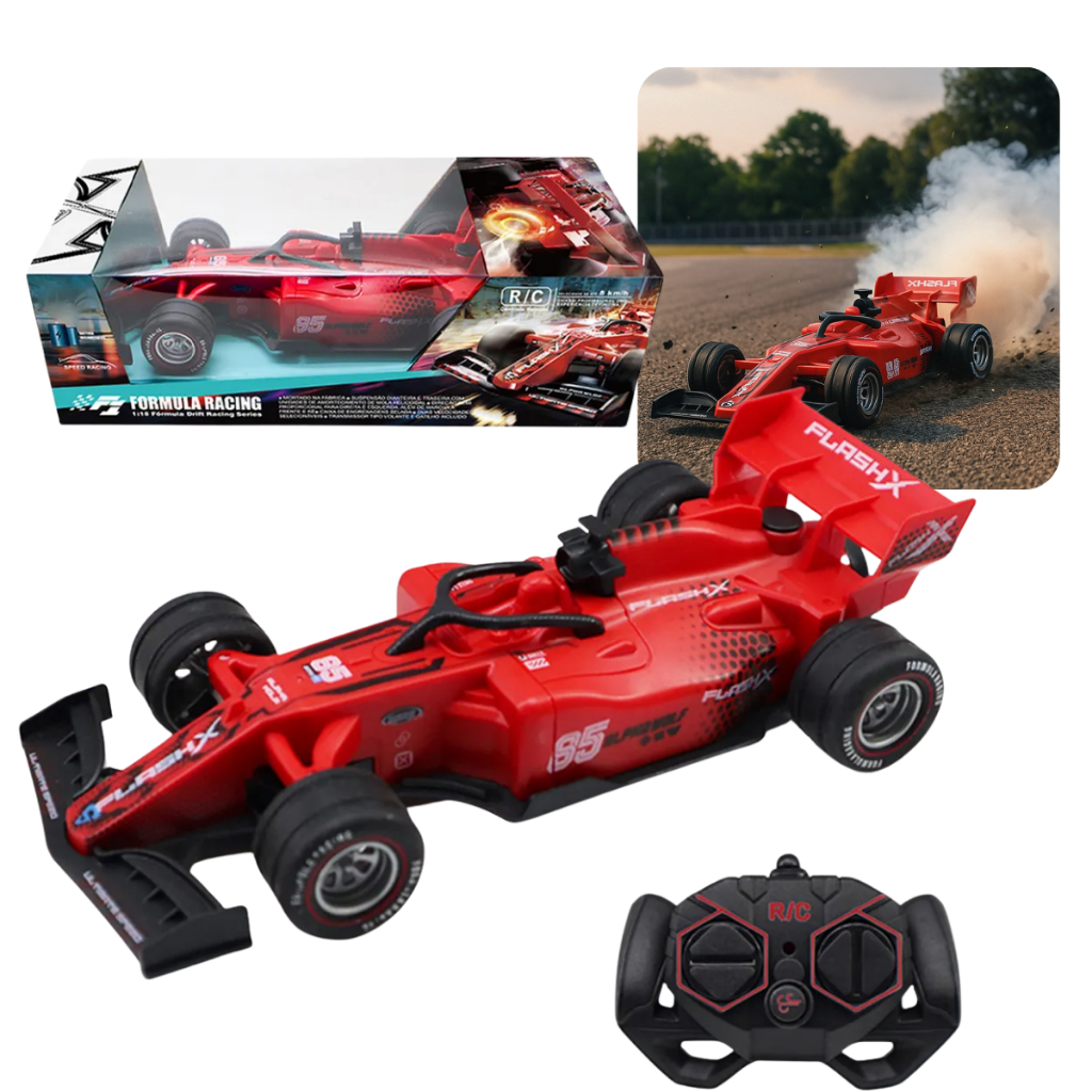 Carrinho Controle Remoto Formula 1 Recarregável F1 Bateria Formula Racing Solta Fumaça Kizumba em Oferta na Shopee