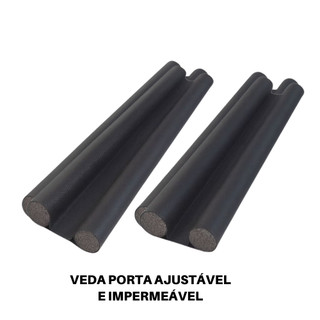 Kit 2 Veda Porta Protetor Impermeável Rolinho Duplo 80cm Preto