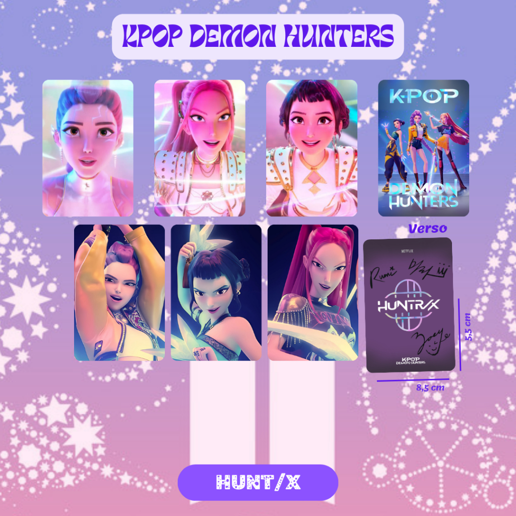 SET PHOTOCARDS - KPOP DEMON HUNTERS (GUERREIRAS DO KPOP) - HUNTRIX E SAJA BOYS - FANMADE
