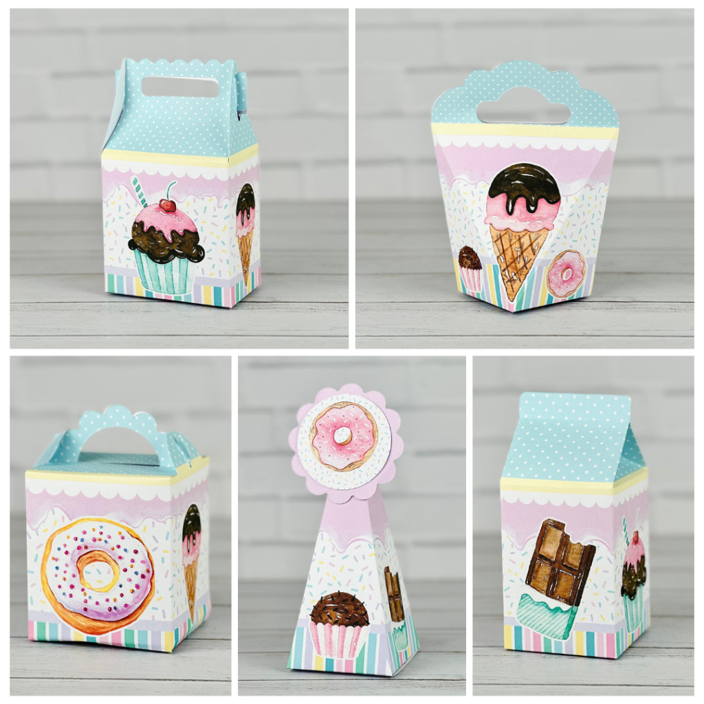 Kit 20 Caixinhas DOCES CONFEITARIA | Pegue e Monte | Lembrancinhas Decoração Mimos Aniversário Festa Infantil