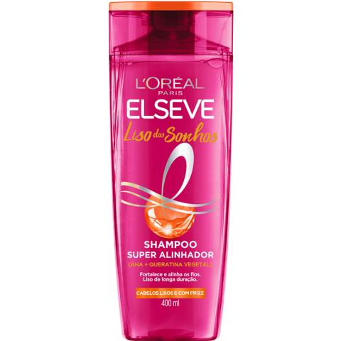 Shampoo Elseve Liso Dos Sonhos AHA + Queratina Vegetal 400ml