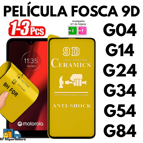 Película Fosca Cerâmica Flexível 9D Para Moto G04 G14 G24 G34 G54 G84