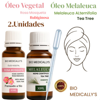 2.Unidades Óleo Vegetal Rosa Mosqueta + Melaleuca 2X30ml + Pipeta Dosadora (4PEÇAS) em Oferta na Shopee