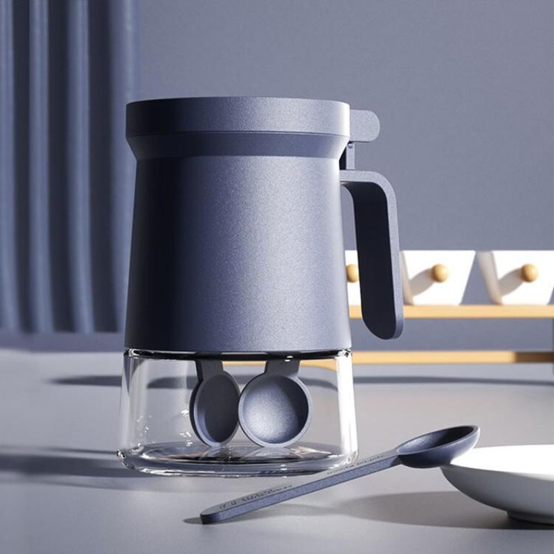 Açucareiro/ Porta Temperos Em Vidro Com Tampa E Colher 350ML em Oferta na Shopee