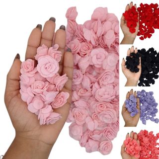 Flor de Tecido Poliéster (3cm) Aplique para Laços Roupas Artesanato e Tiaras Kit com 50 unidades em Oferta na Shopee