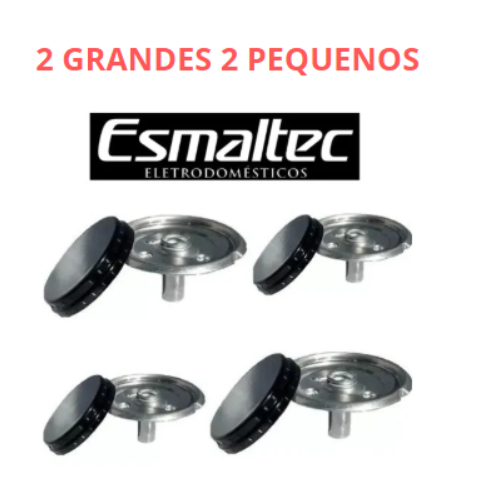4 Tampas para Boca de Fogão e 4 Queimadores para Fogão Esmaltec Veneza/ Ágata/ Bali/ Munique/ Caribe