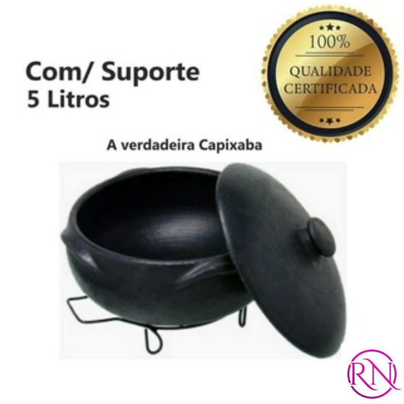 A Legitima Panela de Barro Capixaba 5 Litros + Suporte de Ferro em Oferta na Shopee