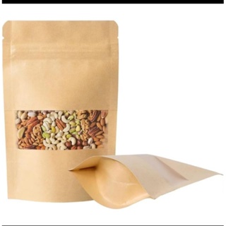 Kit Com 10 Unidades Saco Stand UP Pouch Kraft Tamanho 14x22 Com Visor Hermético ZIP Lock. Entregar Rápida. em Oferta na Shopee