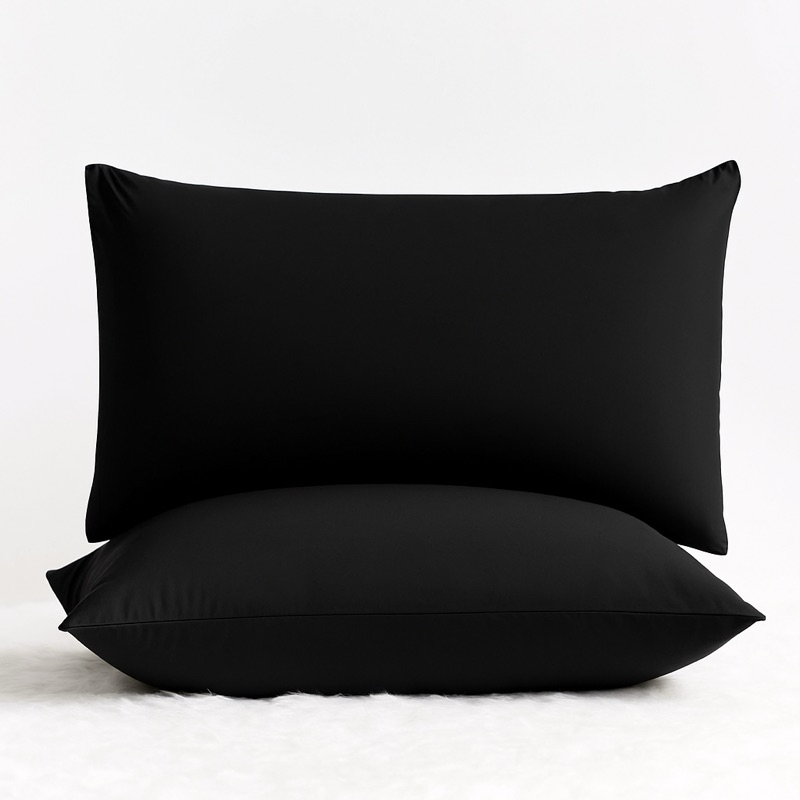 Par de Fronha Micropercal 70x50 cm / hotel Lisa Para Travesseiro Com Bainha Preto