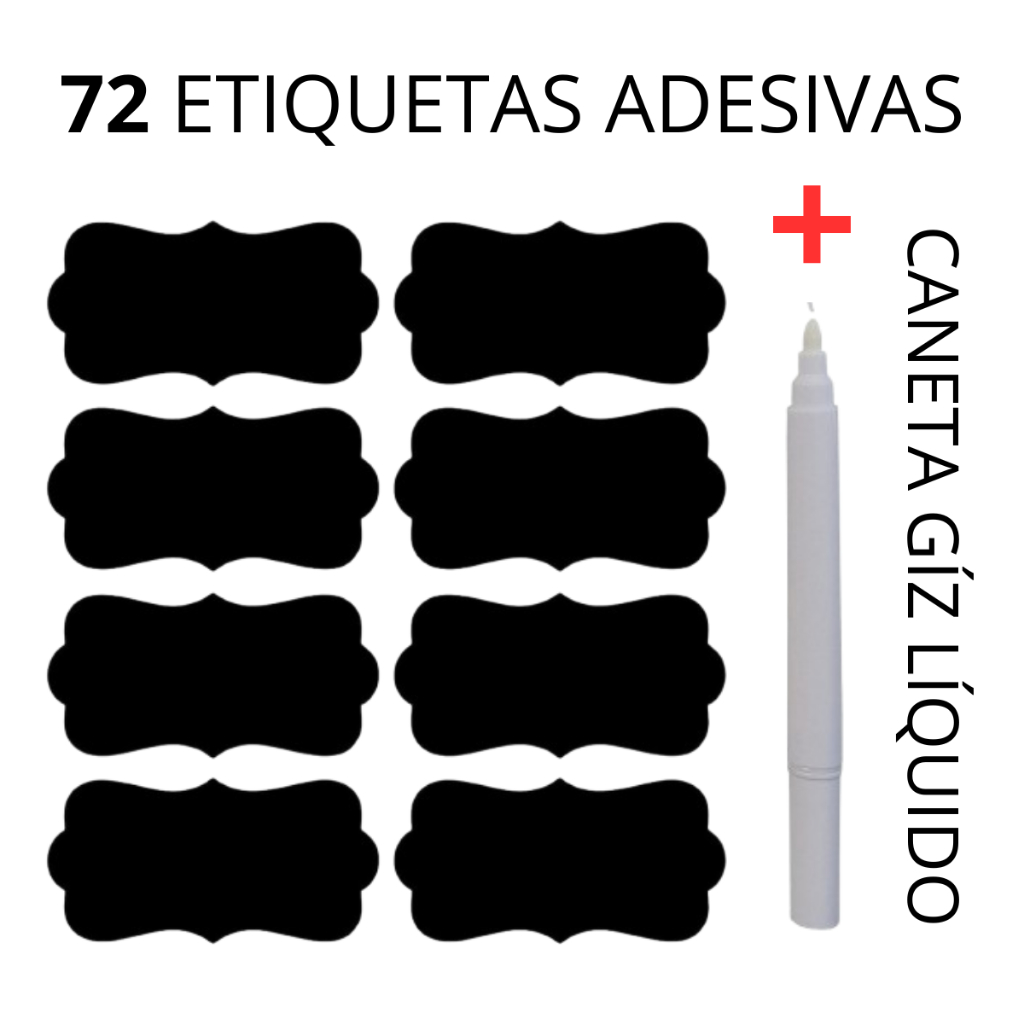72 Etiquetas Lousa 4x2 para Temperos Condimentos + Caneta Giz Líquido Envio Imediato em Oferta na Shopee