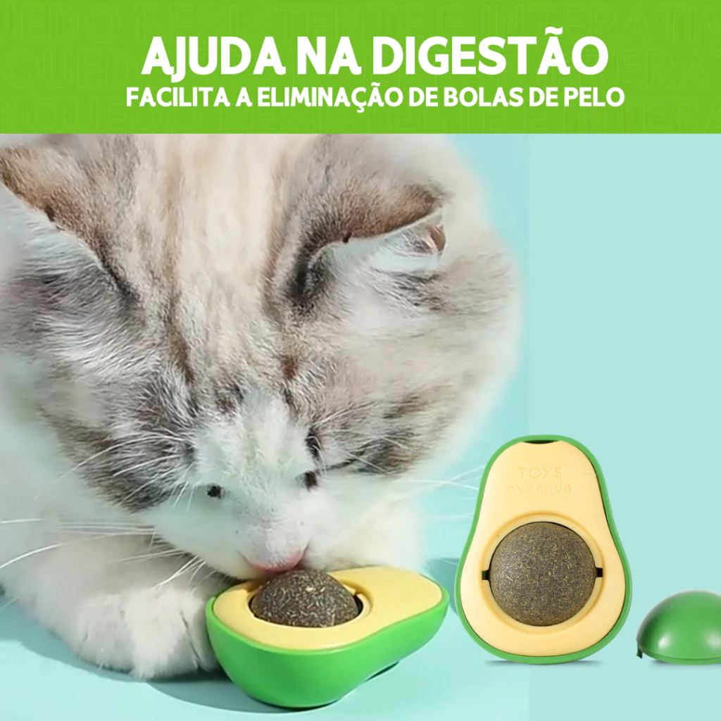Abacate Catnip De Brinquedo Para Gatos Interativo Erva Natural com Adesivo Gruda Parede Estímulo Diversão — imagem 2 de 2
