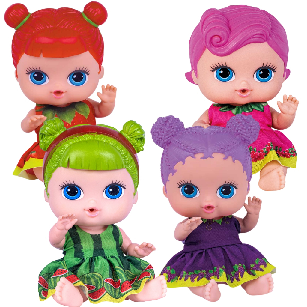 Boneca Coleção Frutinhas Cheiro de Fruta Morango Uva Groselha Cotiplas Brinquedo Menina Bonequinha
