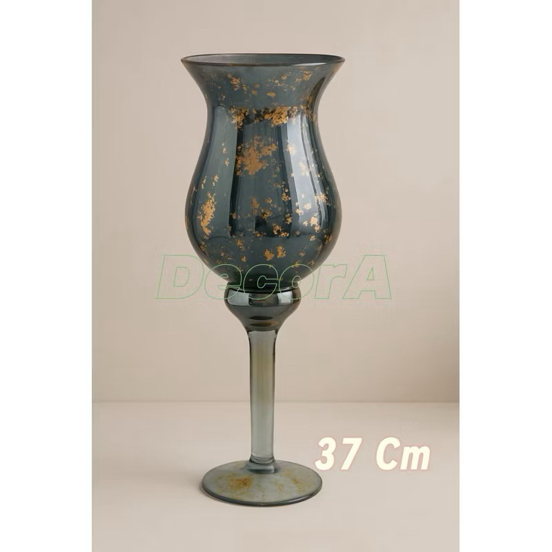 taça Napoli 37 CM marmorizado vaso de vidro dourado luxo
