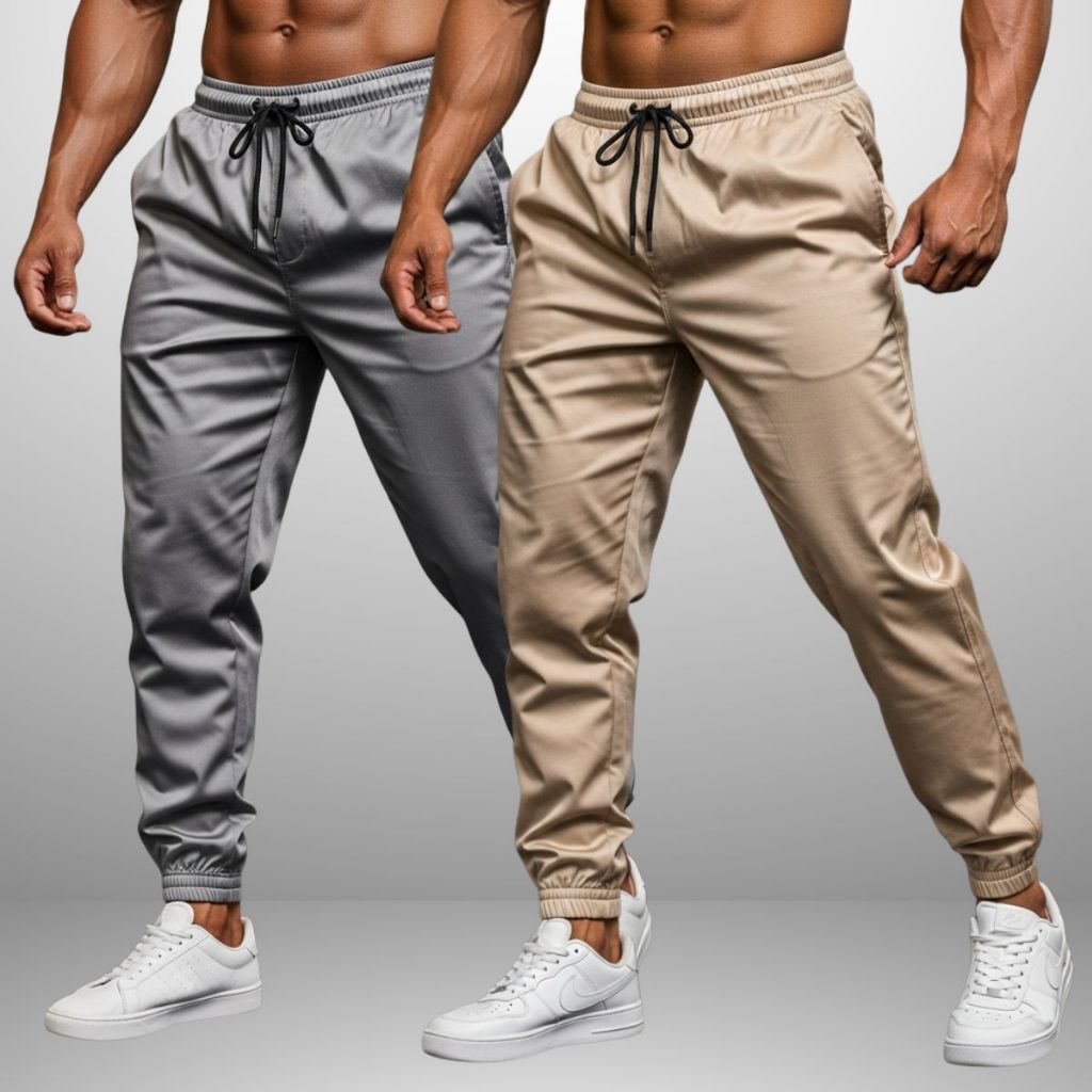 Kit 2 Calças de Elastano Verão Jogger Tactel Elastano Dry Fit com  para Treino Esportivo Masculino e Corrida Fabricante