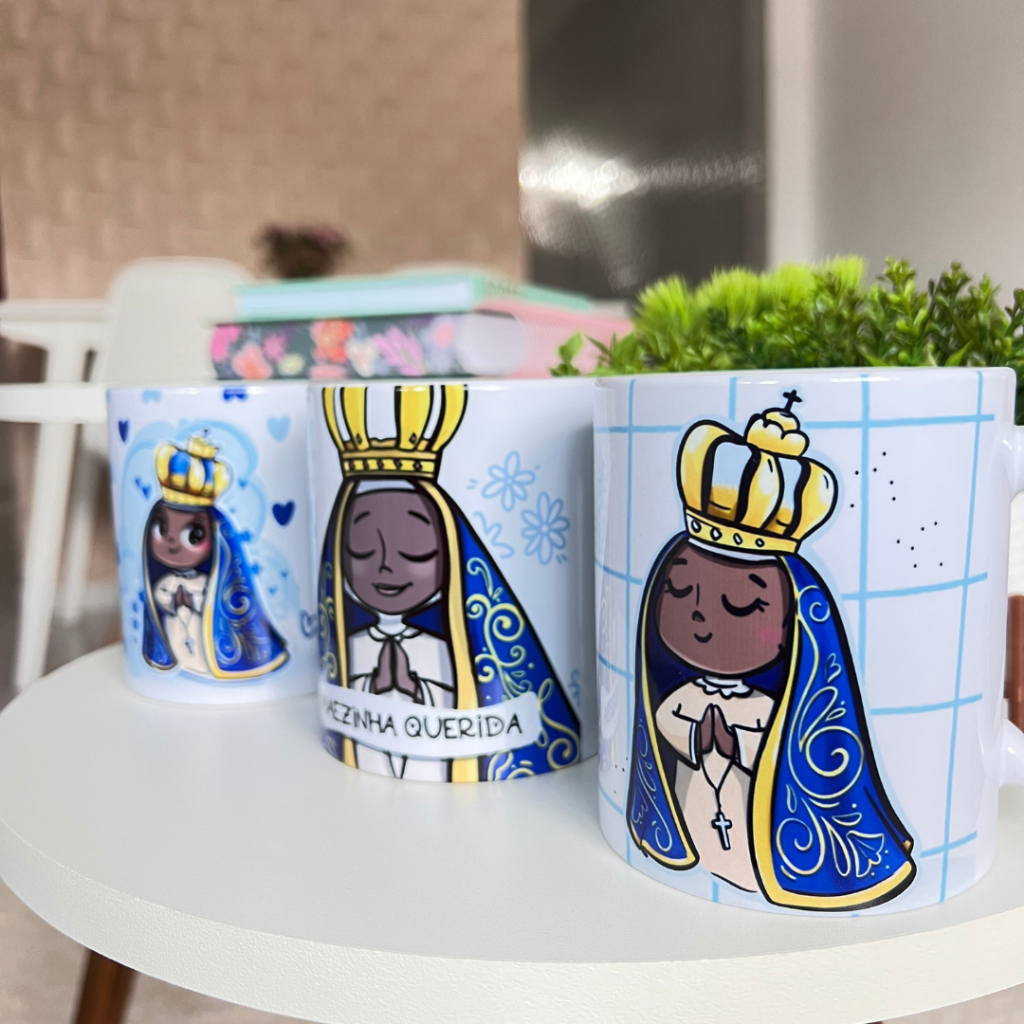 CANECA XÍCARA NOSSA SENHORA APARECIDA | PRESENTE | RELIGIOSA | CATÓLICA | ORAÇÃO | MÃE APARECIDA