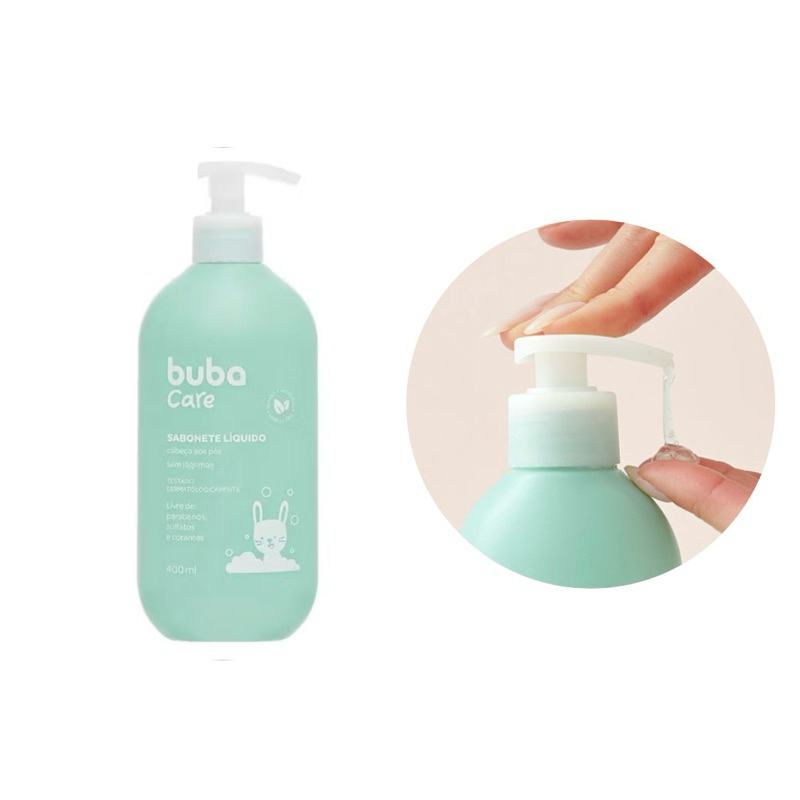 SABONETE LÍQUIDO INFANTIL 400ML BUBA CARE - limpeza com amor para o seu bebê em Oferta na Shopee