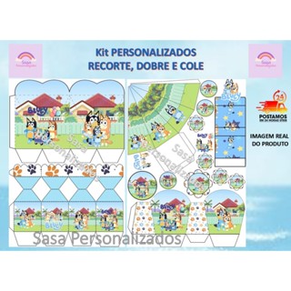 TEMA BLUEY LEMBRANCINHA COM 80/160 ITENS COM OU SEM NOME em Oferta na Shopee