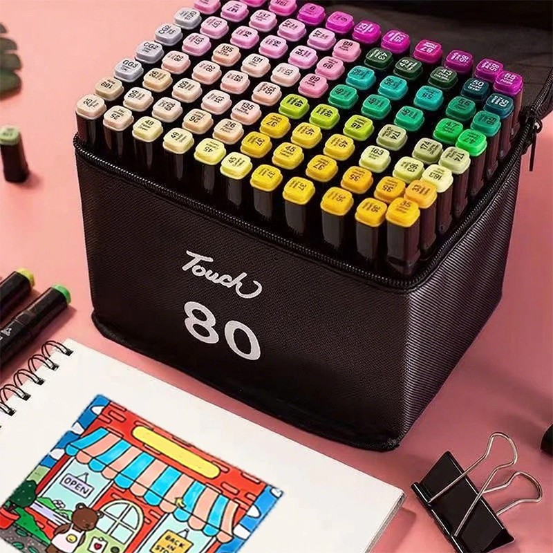 12/24/36/48/60/80 Cores Caneta Marcadora De Ponta Dupla Conjunto De Canetas De Aquarela Especial em Oferta na Shopee