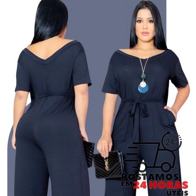 MACACÃO FEMININO PANTALONA VISCOLYCRA MODA FEMININA em Oferta na Shopee