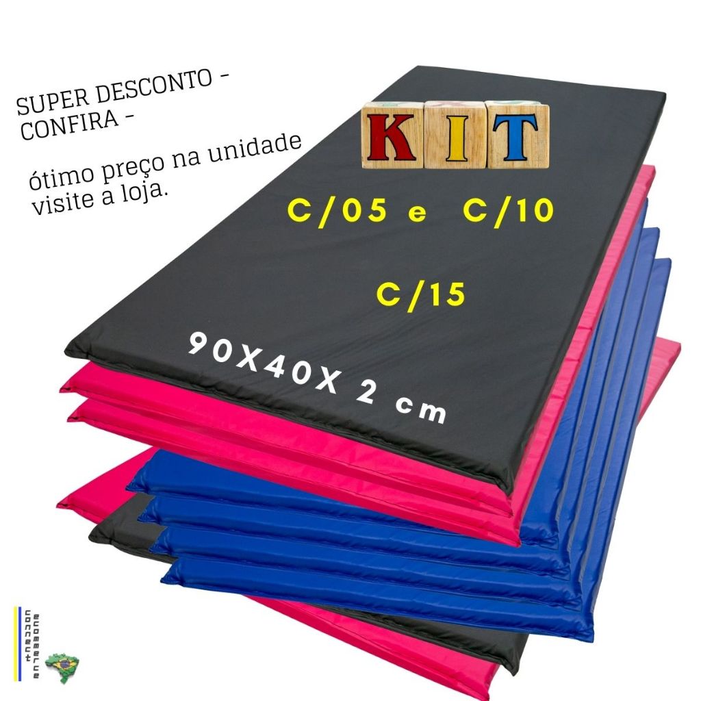 KIT -COLCHONETE C/5-,C/10 e C/15 -ACADEMIA, GINÁSTICA, AO AR LIVRE, TREINO, EXERCÍCIOS, FÍSICO, YOGA