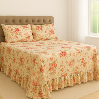 Colcha Queen Casal Solteiro Helena Com Babado + Porta Travesseiro Micropercal Luxo em Oferta na Shopee