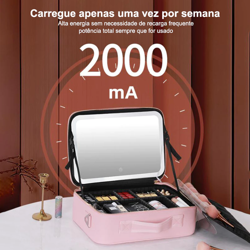 Kit de Maquiagem Profissional com Espelho e Luz LED USB e Cabo — foto 9